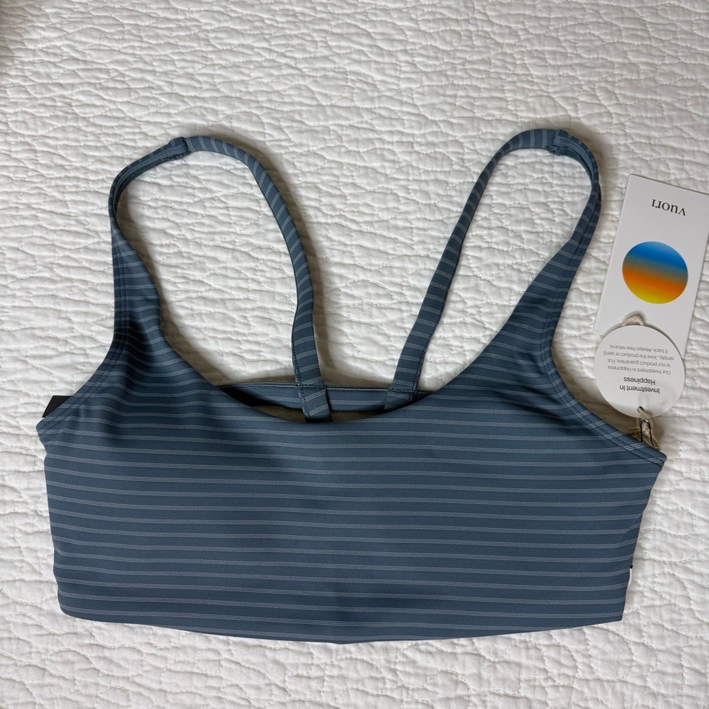 New Vuori Women’s Stripe Yosemite Bra Smoke Blue Stripe XS VW1074 - Picture 3 of 8